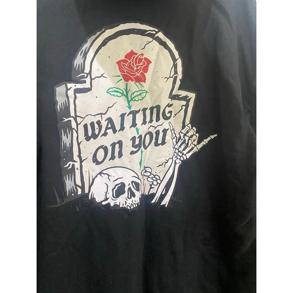 Retrofit Men's Black Waiting On You Long Sleeves Kangaroo Pocket Hoodie Size XL - Picture 5 of 5